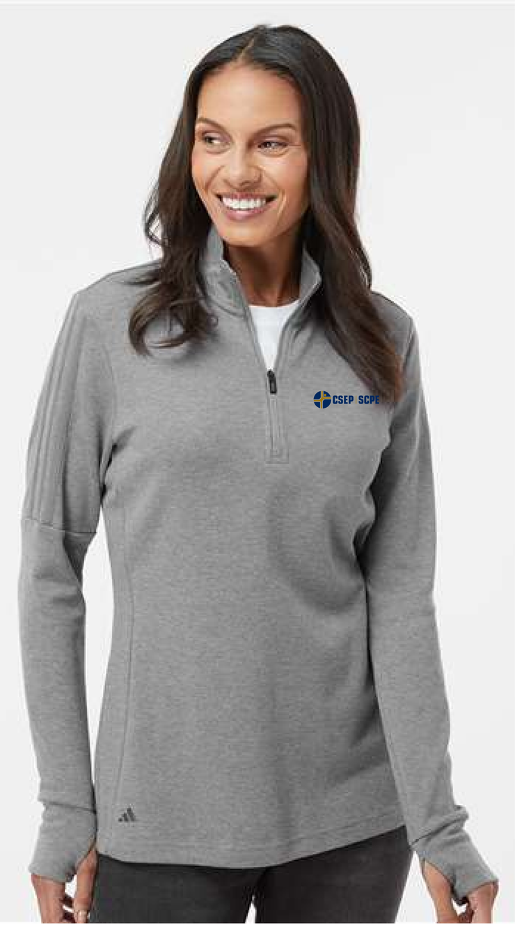 CSEP APPAREL - DARK LOGO - LADIES ADIDAS 3-STRIPES 1/4 SWEATER - ADULT