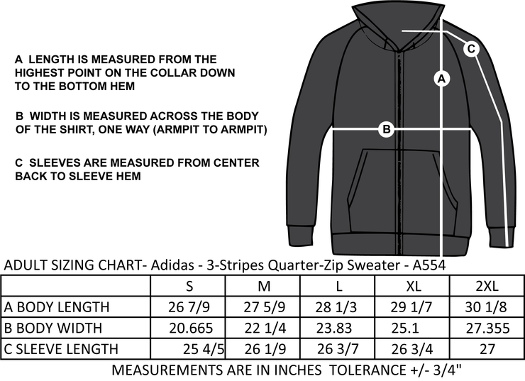 CSEP APPAREL - LIGHT LOGO - ADIDAS 3-STRIPES 1/4 SWEATER - ADULT