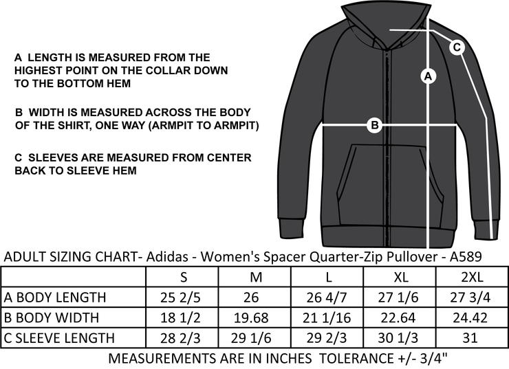 CSEP APPAREL - DARK LOGO - LADIES ADIDAS SPACER 1/4 ZIP PULLOVER - ADULT