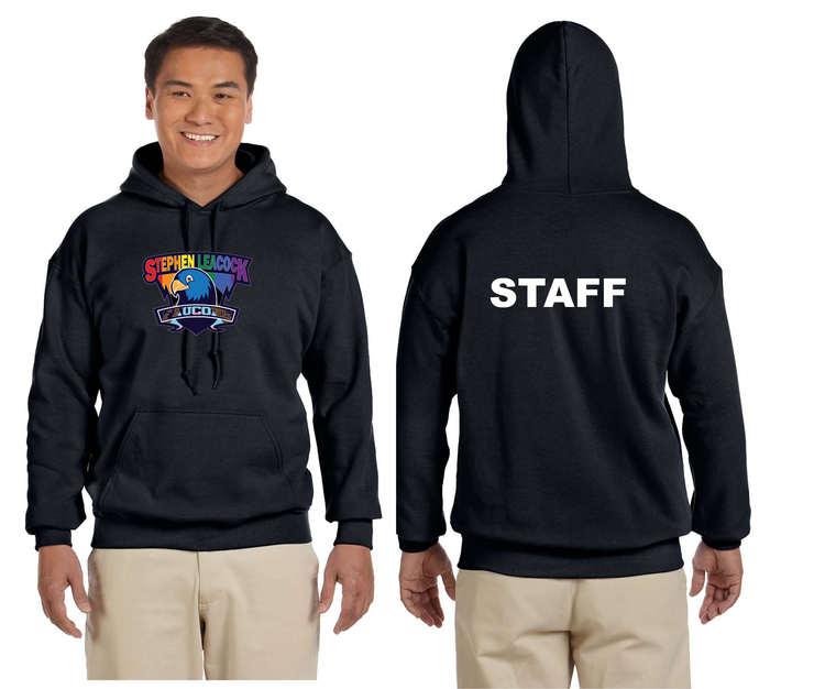 STEPHEN LEACOCK STAFF- BELONGING - GILDAN HEAVY BLEND HOODIE - STAFF ON BACK