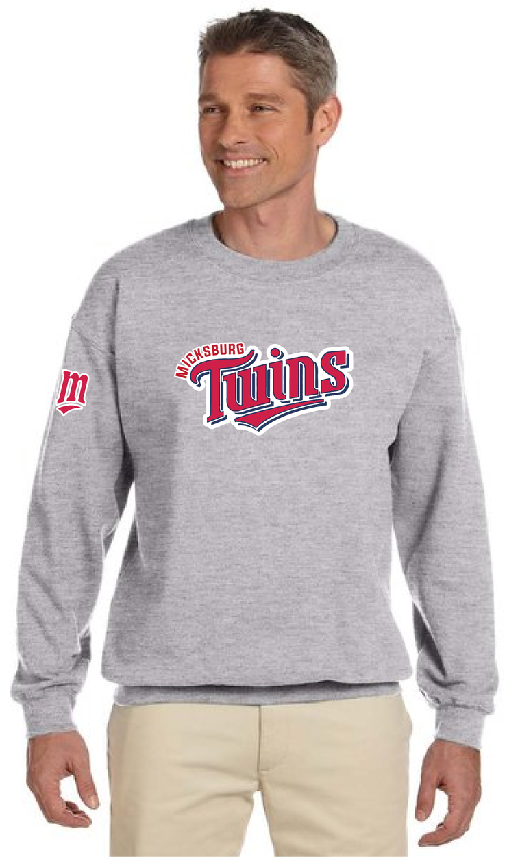 MICKSBURG TWINS - M SLEEVE - GILDAN COTTON FLEECE CREWNECK - ADULT