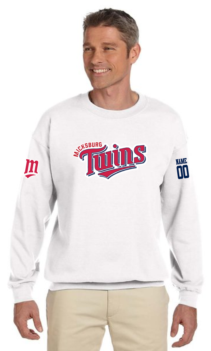 MICKSBURG TWINS - M SLEEVE - GILDAN COTTON FLEECE CREWNECK - ADULT