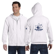 NOTRE DAME SCIENCE - BACK PRINT - GILDAN COTTON ZIP HOODIE - ADULT