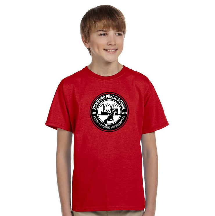 RICHMOND CENTENNIAL - GILDAN COTTON TEE - 2 COLOUR LOGO - YOUTH