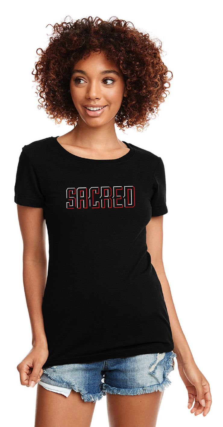 SACRED HEART STAFFWEAR - NEXT LEVEL LADIES RINGSPUN TEE