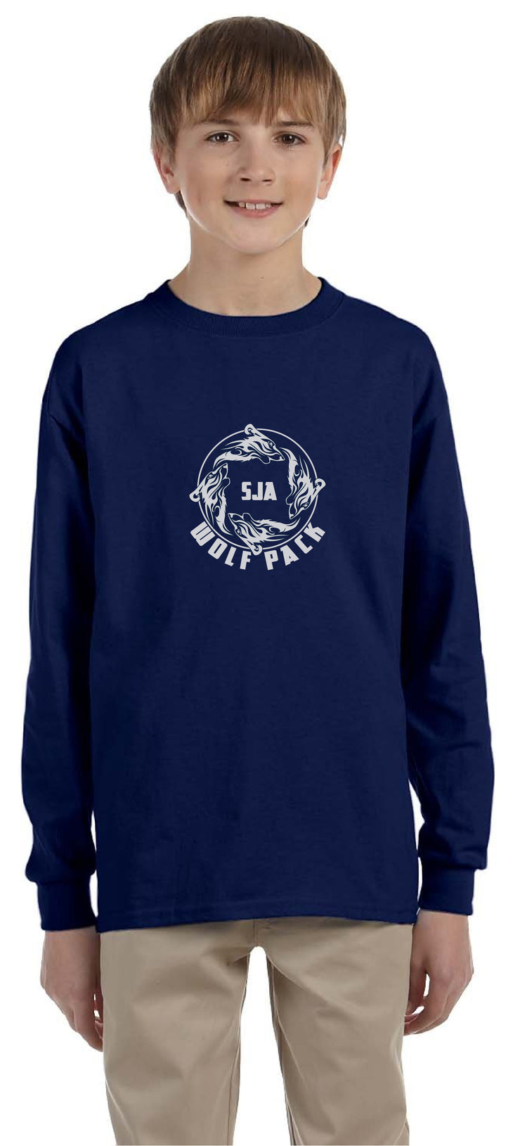 ST. JOHN THE APOSTLE SPIRITWEAR - GILDAN COTTON LONGSLEEVE - YOUTH