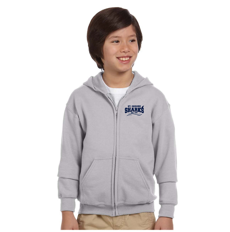 ST. ISIDORE SPIRITWEAR - GILDAN COTTON ZIPPED HOODIE - YOUTH