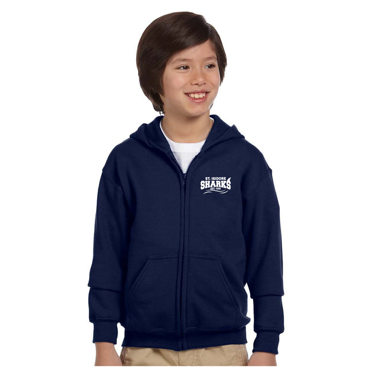 ST. ISIDORE SPIRITWEAR - GILDAN COTTON ZIPPED HOODIE - YOUTH