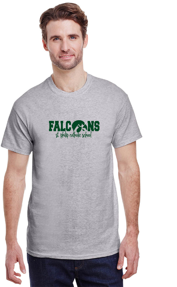 ST. PHILIP SPIRITWEAR - GILDAN COTTON TEE - FALCONS LOGO - ADULT