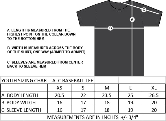 OTTAWA CHRISTIAN SCHOOL SPIRITWEAR - ATC EUROSPUN BASEBALL TEE - YOUTH