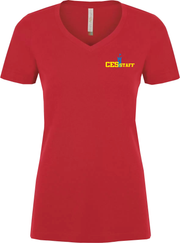 CASTLEFRANK STAFFWEAR - ATC WOMEN'S EUROSPUN  V-NECK TEES - ADULT