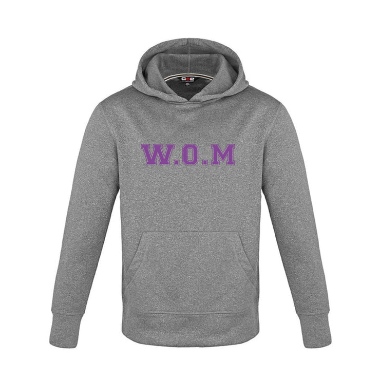 W.O MITCHELL SPIRITWEAR - FULL FRONT W.O.M PRINT - PALM AIRE PERFORMANCE HOODIE  - YOUTH