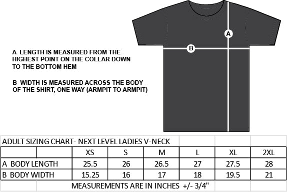 TERRY FOX STAFFWEAR - NEXT LEVEL V NECK TEE -  LADIES