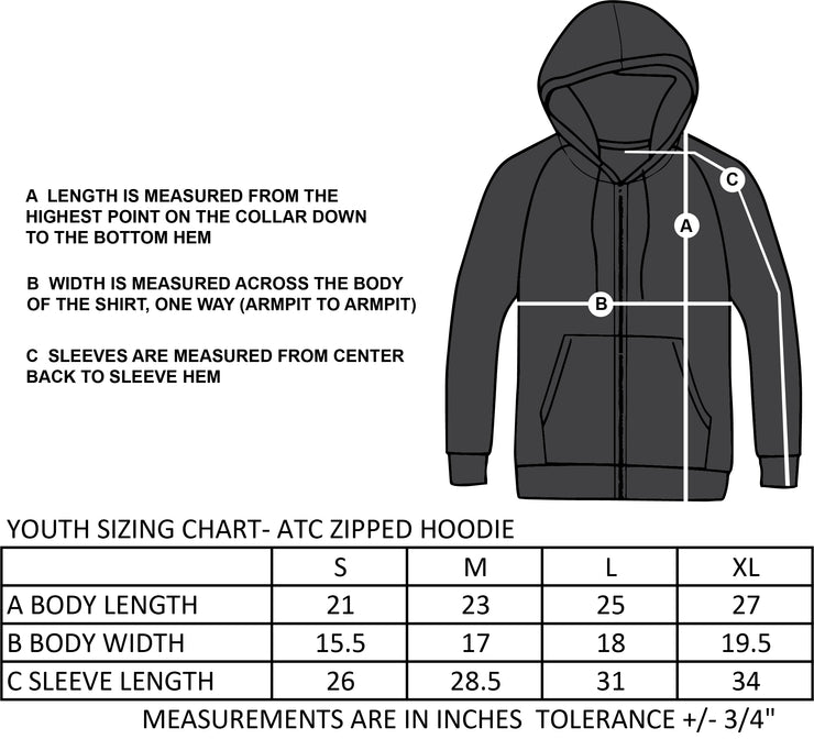 SOUTH MARCH GRADWEAR - ATC COTTON ZIPPED HOODIE- SCHOOL LOGO - YOUTH