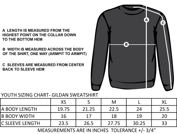 CONNAUGHT PUBLIC SCHOOL SPIRITWEAR - GILDAN HEAVY BLEND FLEECE CREWNECK - YOUTH