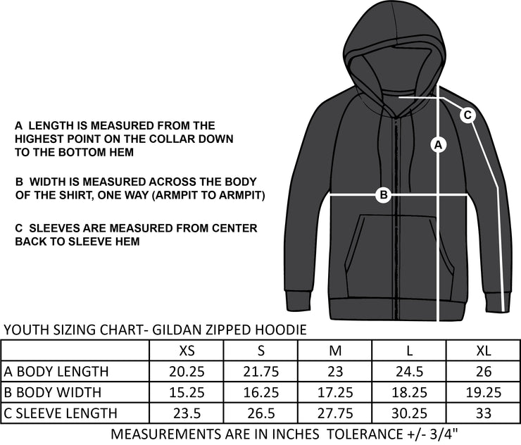 DFJ SPIRITWEAR - YOUTH GILDAN ZIPPED HOODIE - YOUTH